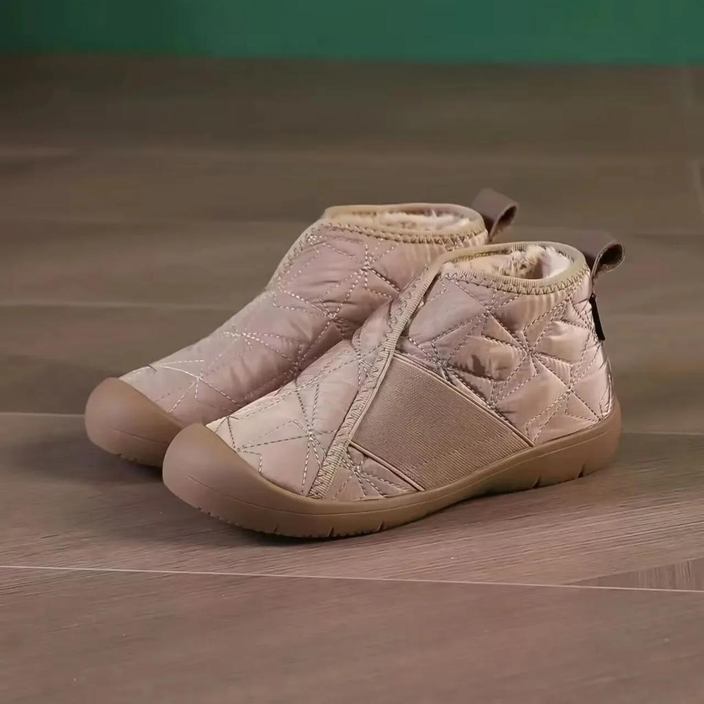 Winter Warm Thickened Women's Short Boots Cotton Shoes Fleece Lined Waterproof Non-slip Large Size Casual Cotton Boots
