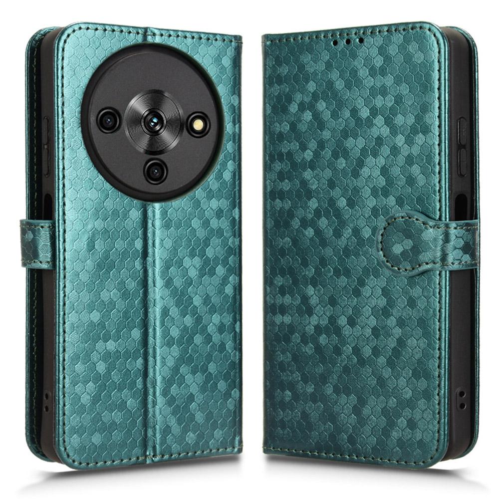 For ZTE Blade A76 5G Wallet Case Dot Pattern Imprint PU Leather Phone Cover with Wrist Strap