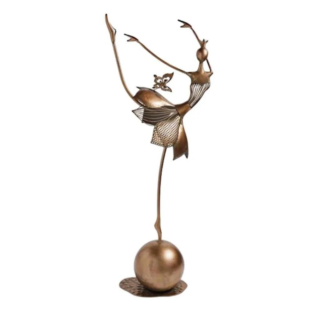 Ballet Dance Girl Statues Garden Ornament New Can Stand Upright Metal Ballerina Figurine Indoor Outdoor Crafts Home Decoration