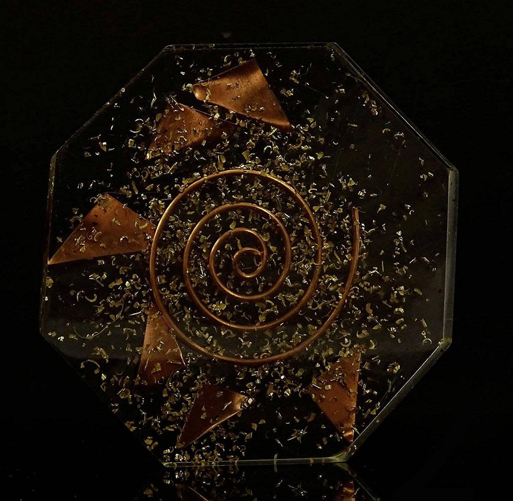 Harmonize Turquoise Faceted Hexagon Orgone Reiki Healing Crystal Symbol