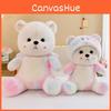 Dye Cute Tie Colored Teddy Bear Plush Toy Pillow For Childrens Bedroom Gift And
