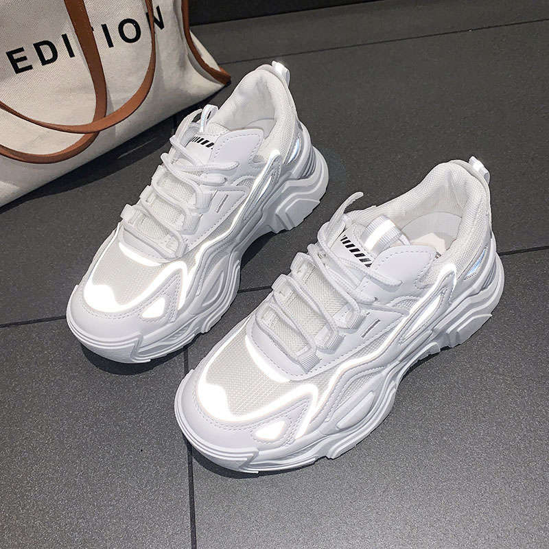 Women's Shoes Black Sneakers Spring Breathable Soft-soled Non-slip Shoes Mesh Dad Shoes Casual Shoes