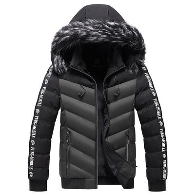 Winter Jacke Männer Pelz Kragen Mit Kapuze Warme Baumwolle Outwear Mann Patchwork Parka Und Mäntel Windjacke Parkas