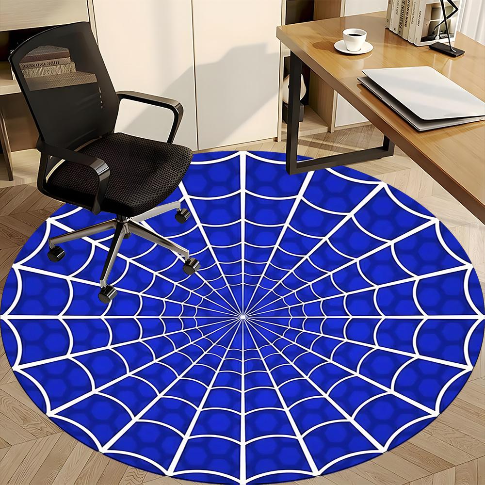 1pc Spider Web Office Round Area Rug, Indoor Mat Suitable ForOffice, Under Office Chairs Bedroom Living Room Home Decor, Room Decot146