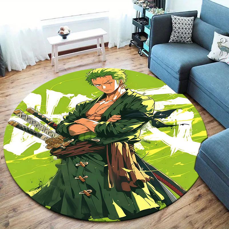 Roronoa Zoro Round Area Rug Carpet Rug For Living Room Bedroom Sofa Playroom Decor Nonslip Floor Mat