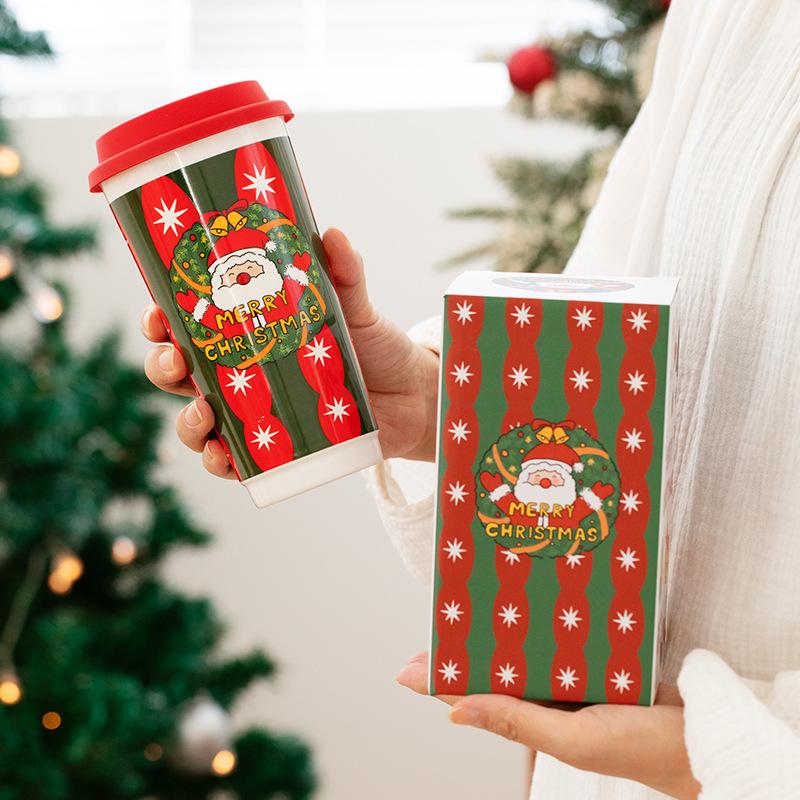 Christmas Ceramic Mug, Home and Office Tumbler, Cute Coffee Cup as a Gift for Birthday or Souvenir