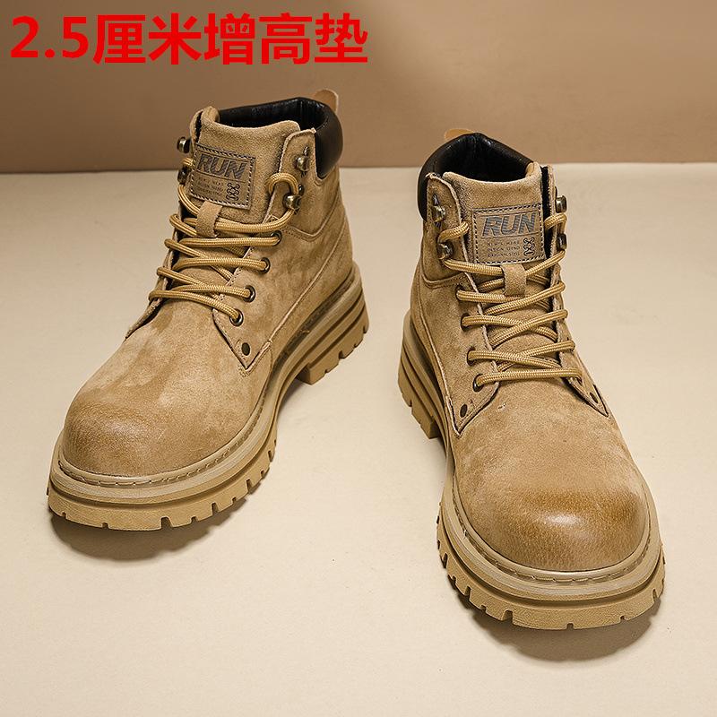 Leather Martin boots, new autumn and winter mid-help boots, British fur high-top