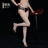 Qinghe Sexy Suspender Socks Integrated Oil Shiny Stockings Lace 8D Oil Shine Stockings Hollow Women's Large Size Black Silk