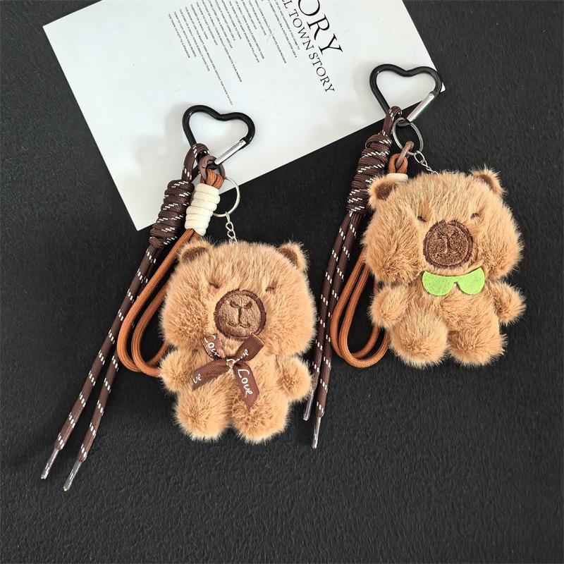 Cute Capybara Pendant Keychain Plush Guinea Pig Claw Machine Doll Plush Bag Pendant