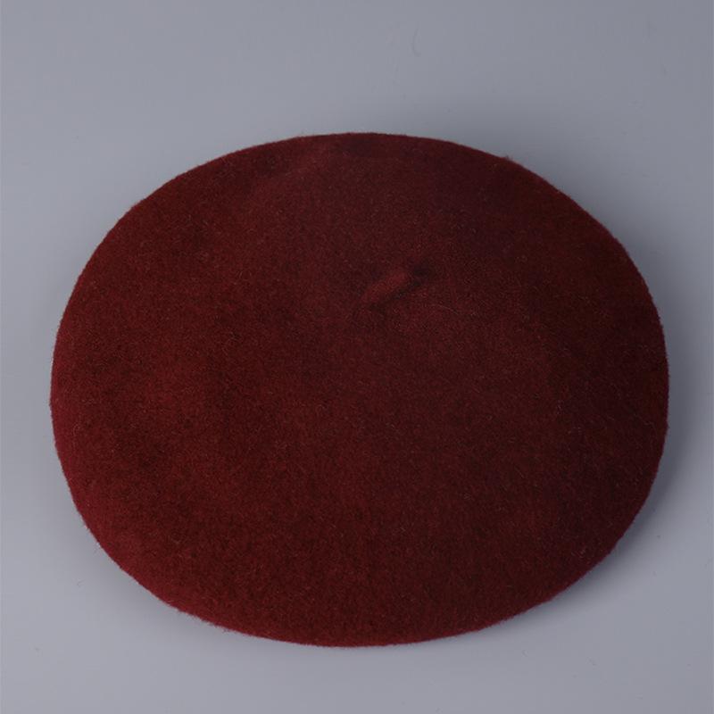 100% Australian Wool Plain Beret Cap French Minimalist British Pumpkin Hat Warm Winter Wool Painter Cap