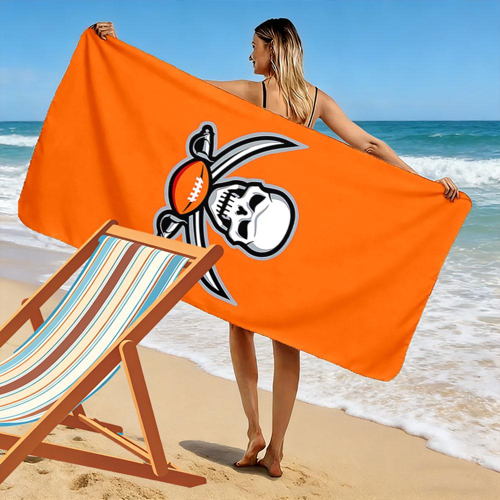Pirate Skull with Football Design A must-have beach towel for beach travel