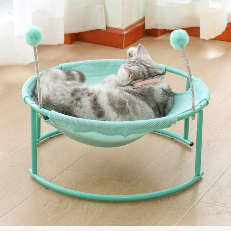 Cat Hammock Elevated Bed Frame Furniture Kittens Swing Cats Nest Hanging Permeable Cat Chair Removable Cleaning Pet Supplies