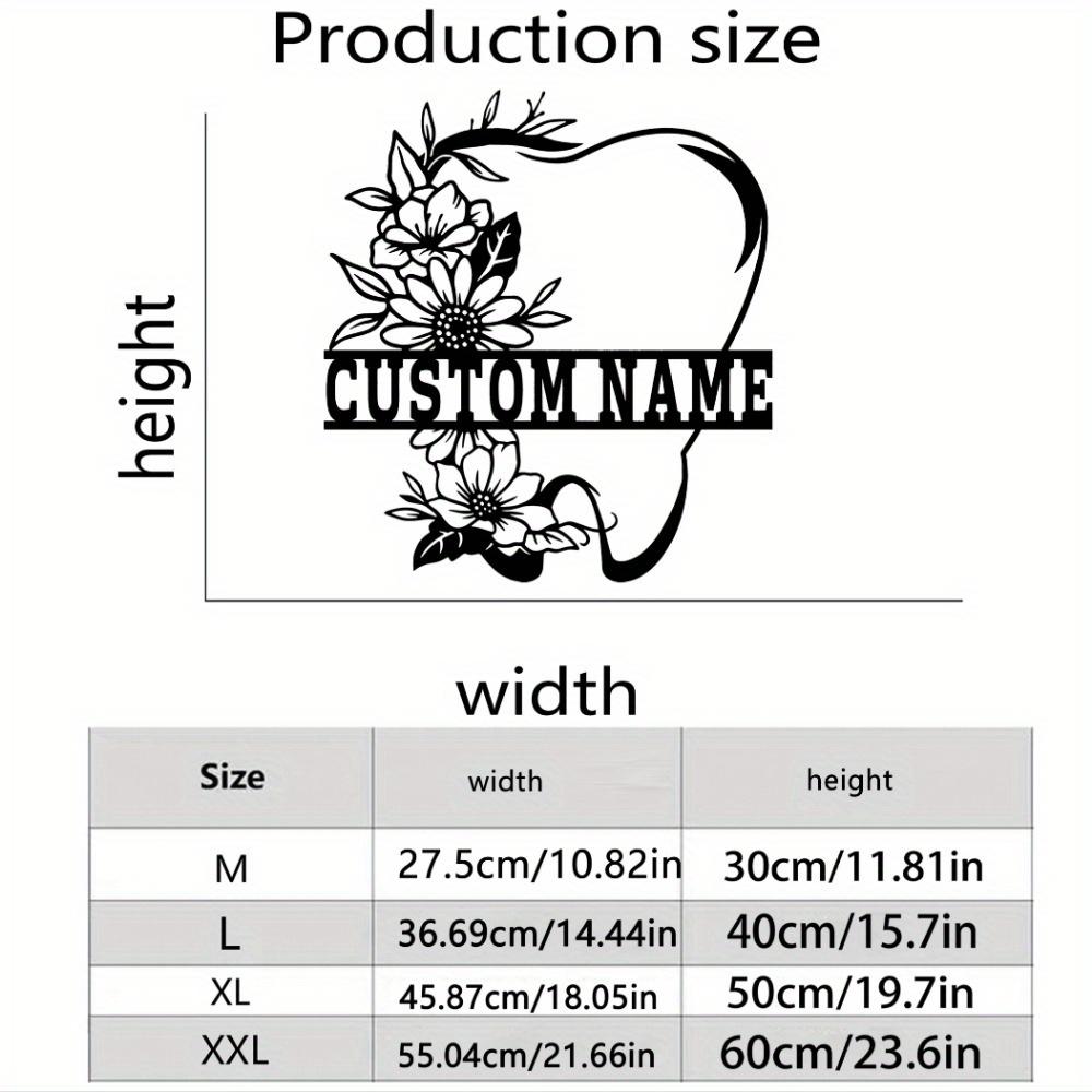 Personalized Metal Sign Floral Silhouette Matte Iron Art Home Decor Wall Hanging Holiday Gift