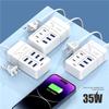 6-ports multiport USB-lader 35W PD Type-C Mobiltelefon Hurtiglading Rask Type C Veggladere TypeC Hub-adapter EU US-plugg