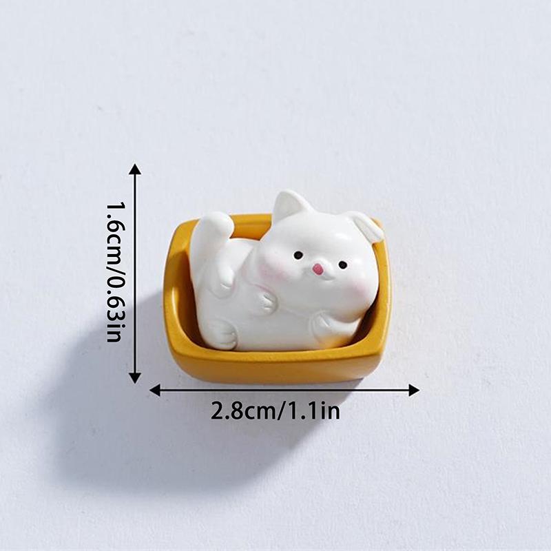 5Pcs/Bag Cute Kitten Cat Doll Car Resin Ornaments Micro Landscape Ornaments Desktop Home Decoration Dollhouse Toy Accessory Gift