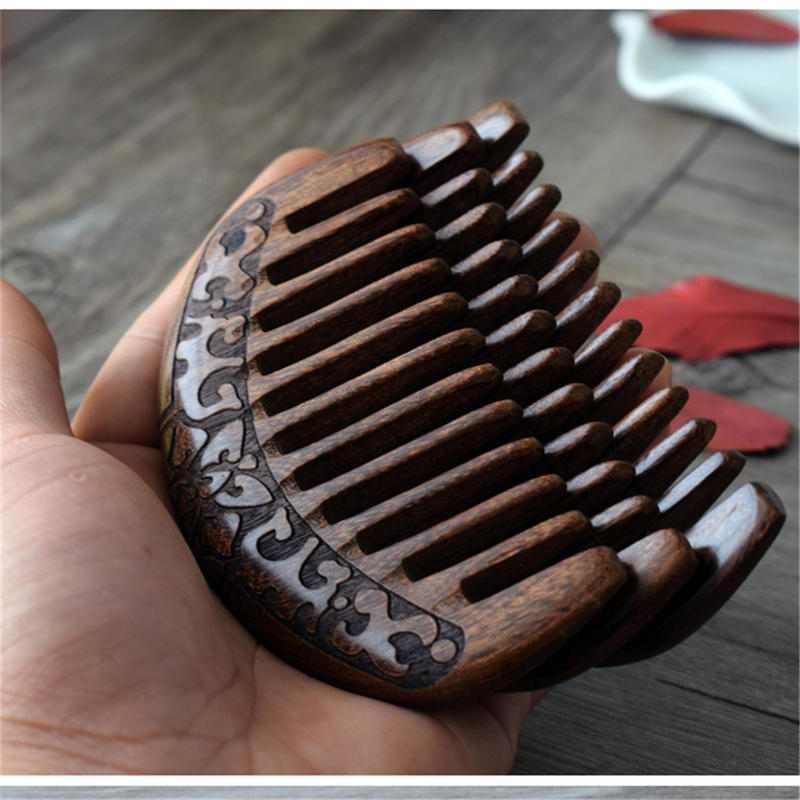 Women Vintage Hair Comb Double-sided Carved Sandalwood Comb Massage Health Care Comb Convenient High Quality Hair Care Tools