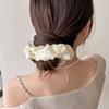 Simple flower mesh, checkered fat intestine ring, hair band, fashionable and versatile head flower temperament, headgear, hair accessories