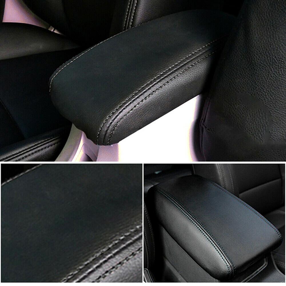 Car Armrest Cover Center Console Leather Cushion Black Wear Resistant Dust-Proof Skin for Honda Civic 2012-2015