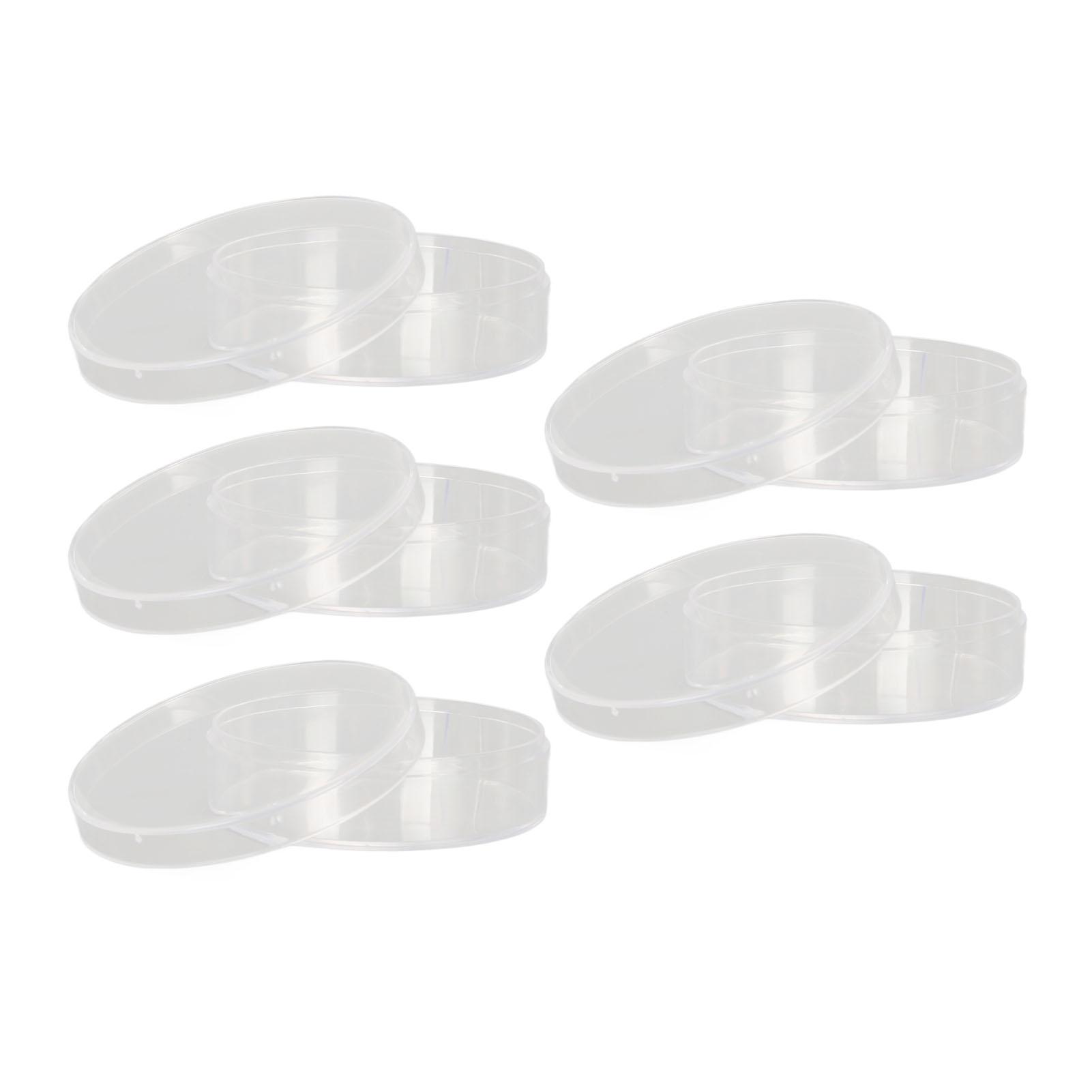 

5pcs Transparent Round Powder Puff Storage Box Plastic Makeup Puff Packaging Box for Beads Craft