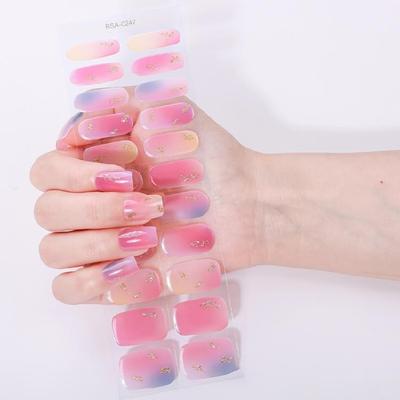 Gel-Nagelsticker für professionellen Look, Heimgebrauch, kein Lampenlicht erforderlich, Nagelfolien, Nagelkunst, Maniküre, einfache Anwendung