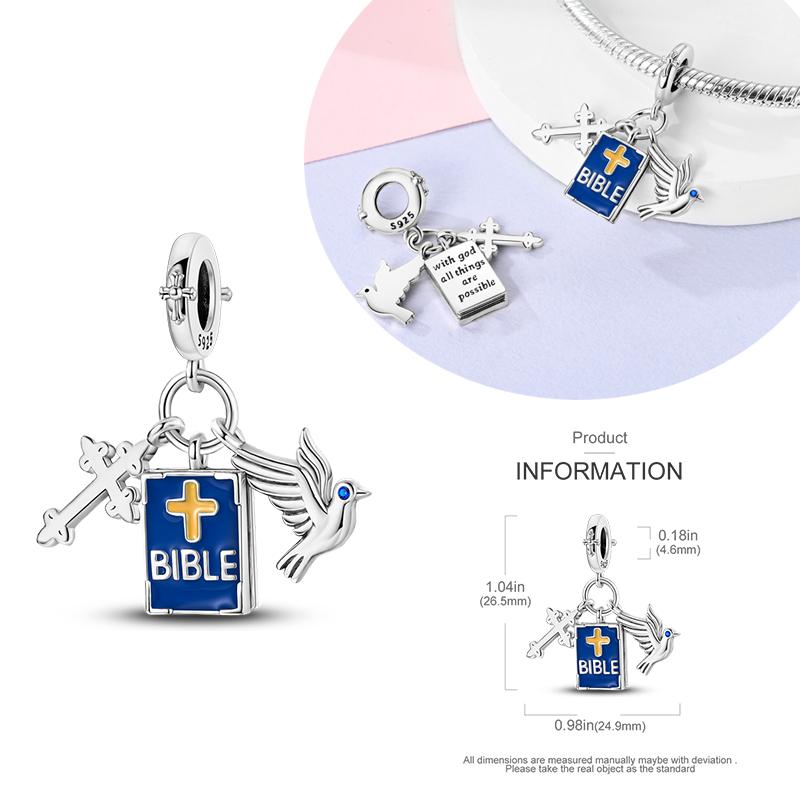 Copper Blue Eyes And Palm Charms Crucifixion Beads Women Girlfriends Jewelry Gift