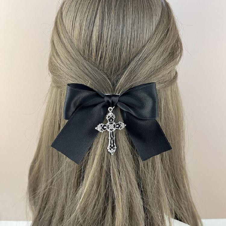 Schleifen-Haarspangen Goth-Schleifen-Haarspangen Entenschnabel-Haarspangen für Mädchen und Frauen