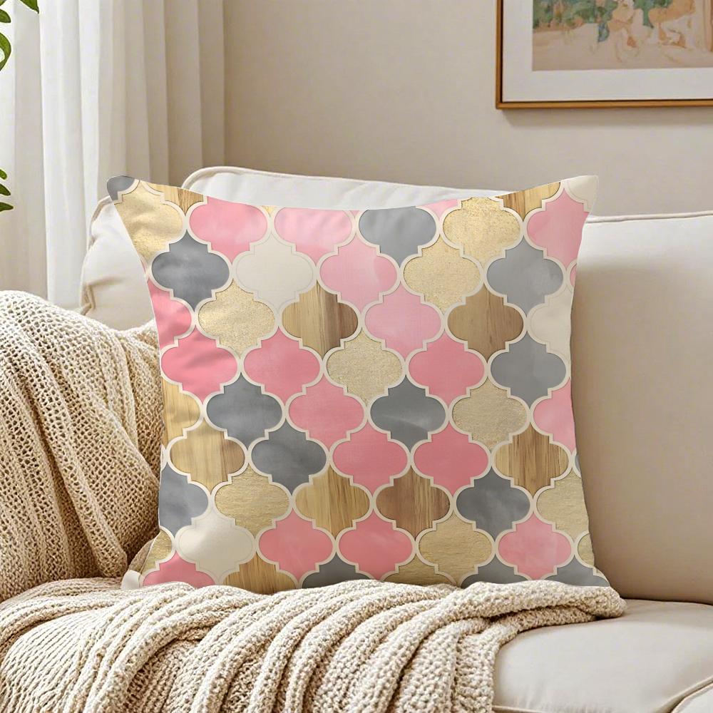 MMoroccan Pattern Cushion Cover Linen Pillowcase Soft for Sofa Bed Home Room Decor