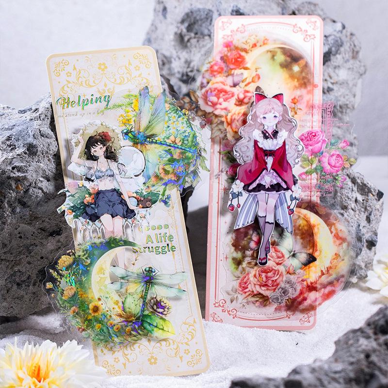 Moonlit Butterfly Series Stickers: Crystal Dot Light Journal Materials in 6 Styles