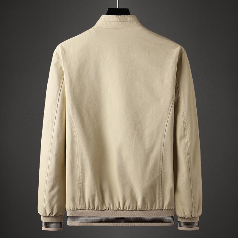 New Washed Cotton Men's Jacket Youth Stand-up Collar Men's Top Coat Jacket Men's