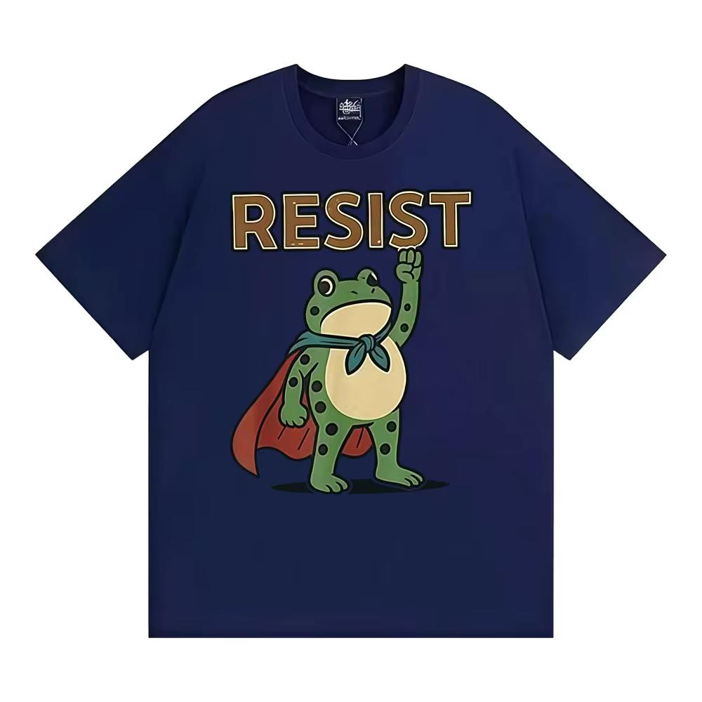 Funny Resist Portland Frog Protest Against Classic T Shirt Unisex Fashion Humor Loose Oversized Tshirt Men Summer Tops Tshirts