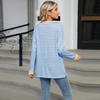 Spring Autumn Long Sleeve O Neck Striped Single Pocket Women Pullover T Shirt Blouse Top