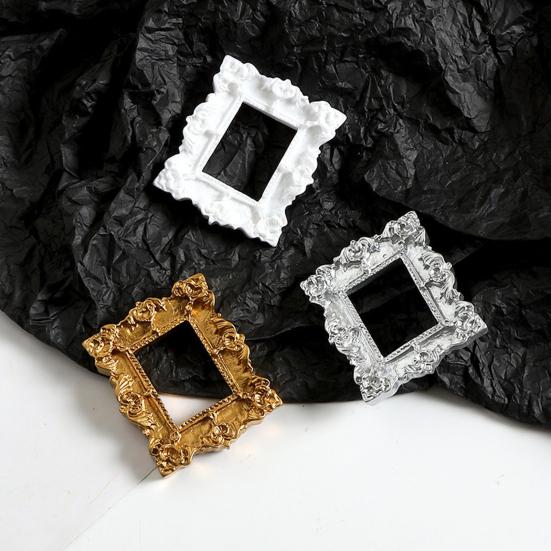 Barock Mini-Bilderrahmen Retro Kleiner Fotorahmen Vintage Winziger Fotorahmen DIY Zubehör für Schmuck Handyhüllen Kühlschrankmagnete Basteln