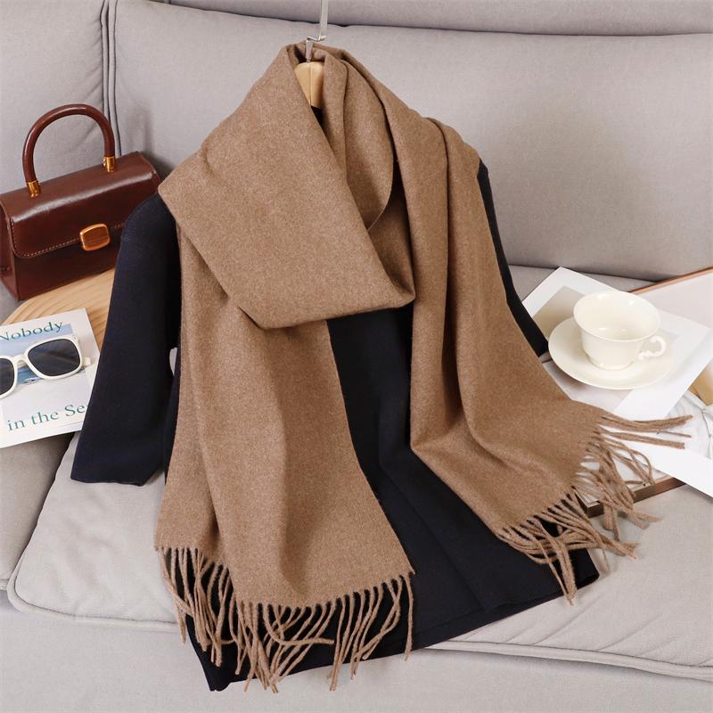69 Colors Winter Scarf for Women Warm Cashmere Scarves Hijab Solid Lady Long Shawl Wrap Female Pashmina Bandana Poncho Stoles