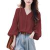 Women’s Cotton-Linen Blend Breathable Top for Fall Casual & Work - Minimalist Elegance