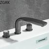 Luxury Bathroom Faucet Cold and Hot Water Tap Brushed Gold Split Three Hole Basin Faucet Solid Brass Washbasin Water Mixer
