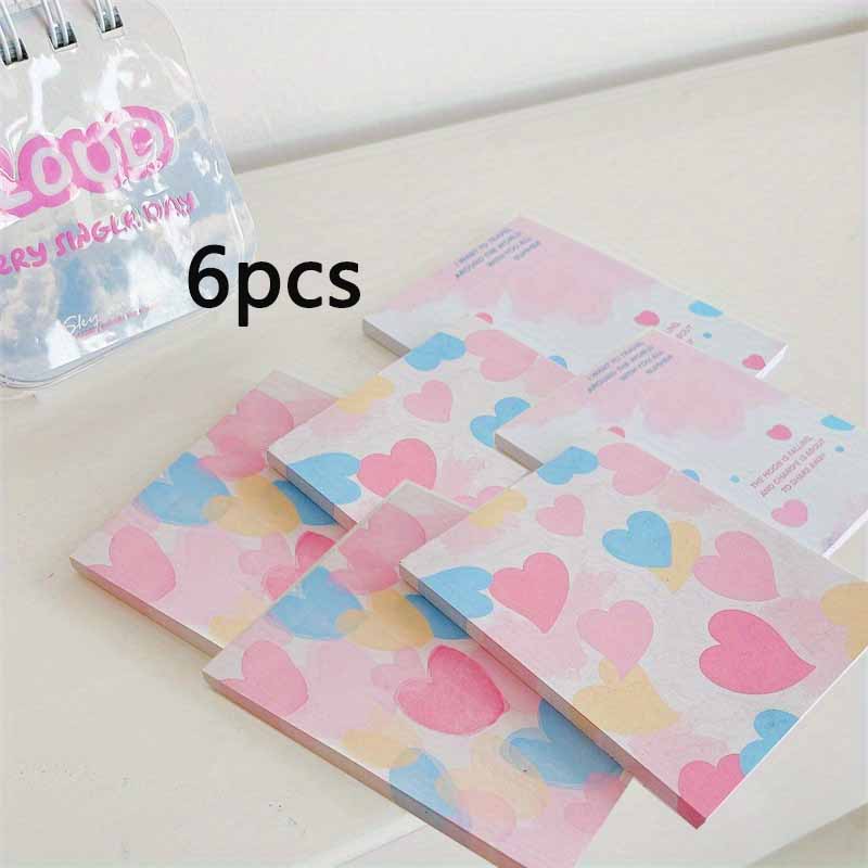 3sets (150sheets) Colorful Love Series Cute Korean Version of Note Paper, Can Tear Non-sticky Note, Student Note Paper, Ledger Decoration Materials
