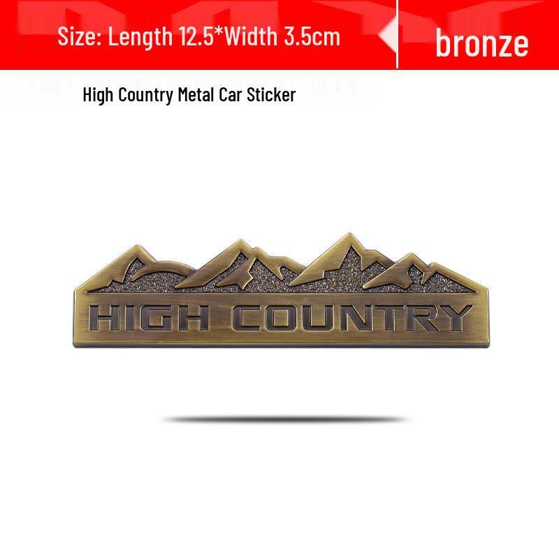 Applicable to Chevrolet, Jeep, Dodge, and Ford: High Country Car Emblem Tail Sticker