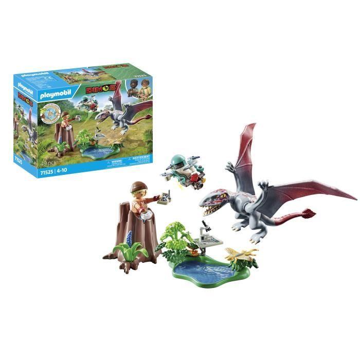 Playmobil 71525 drone d'observation avec dimorphodon, dinos, 49 pièces, dès 4 ans