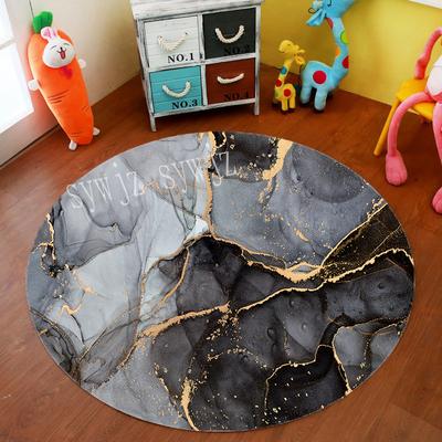 Marble Quicksand Round Carpet Office Chair Mat Computer Desk Mat Bedroom Decoration Living Room Mat Bedroom Coffee Table Mat