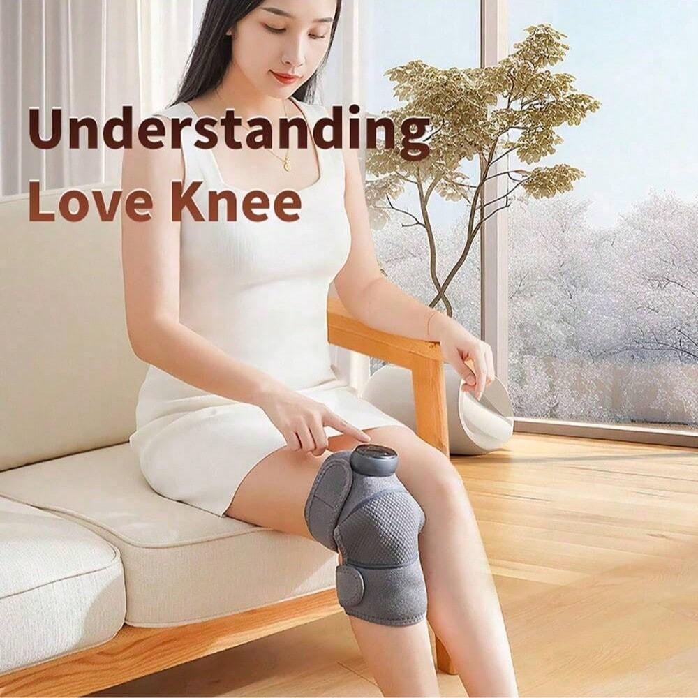 Rechargeable Heated Knee Massager Adjustable 3D Fully Heated Knee Pad Adjustable Vibration Knee Therapy Device