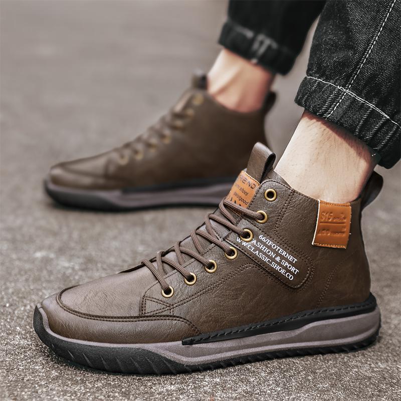 Кожаные мужские кроссовки — фото 4