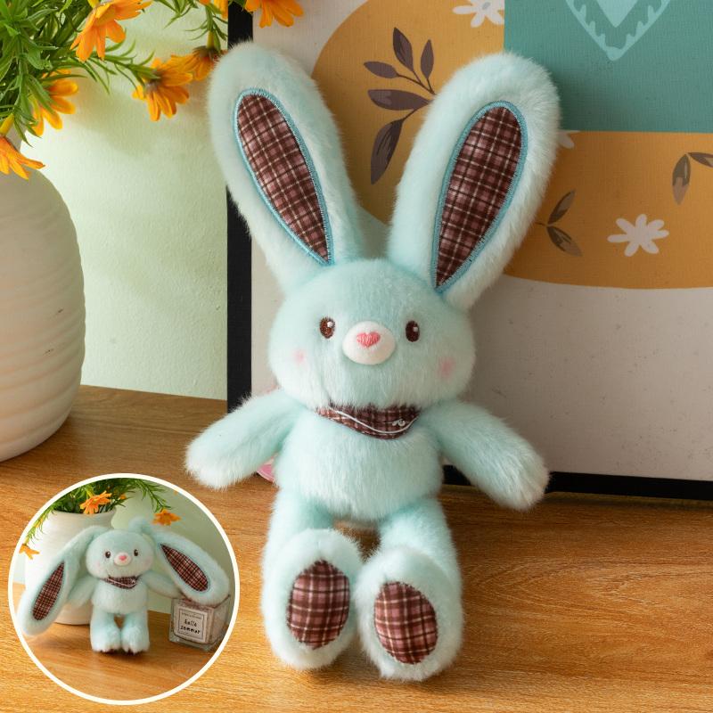 Lustige Kaninchen-Plüschtiere mit langen Ohren, kuschelige flauschige Cartoon-Hasenpuppen mit langen Beinen, niedliche Schlüsselanhänger-Dekoration, Geburtstagsgeschenk für Mädchen 30cm