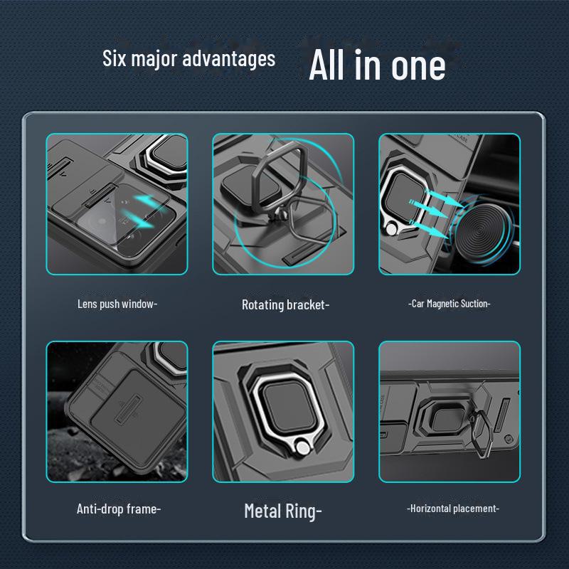 Xiaomi 14 Series Anti-Fall Lens Protection Case with Push Window