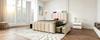 Upholstered Bed Single Bed, Headboard with Golden Stripes and USB Type-C Charging Function 90*200 cm, Beige Linen with 4 Drawers (Without Mattress)