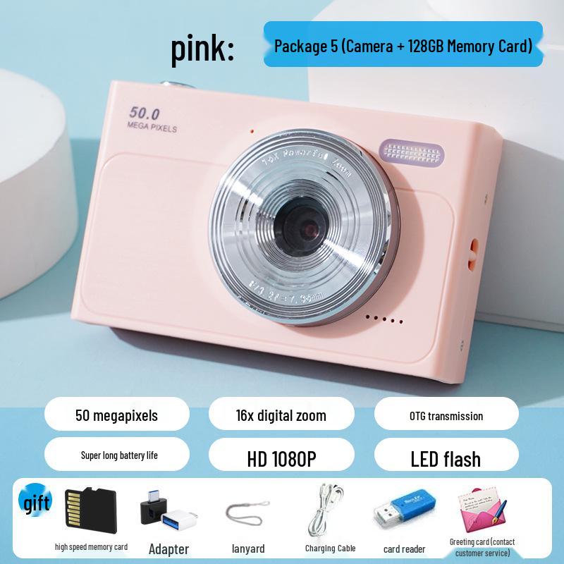Retro Digital Camera 50MP HD Selfie Student Portable Card Camera