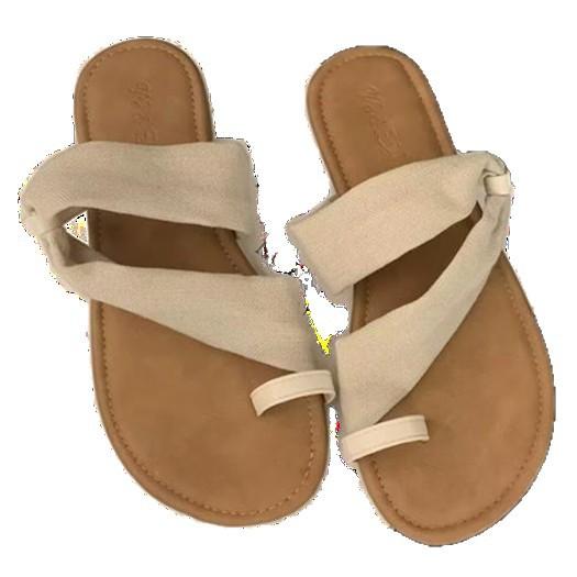 Set of Toe Flat-bottomed Slippers for Women To Wear 2025 Summer New Korean Version of French Fairy with Skirt with Cool Slippers