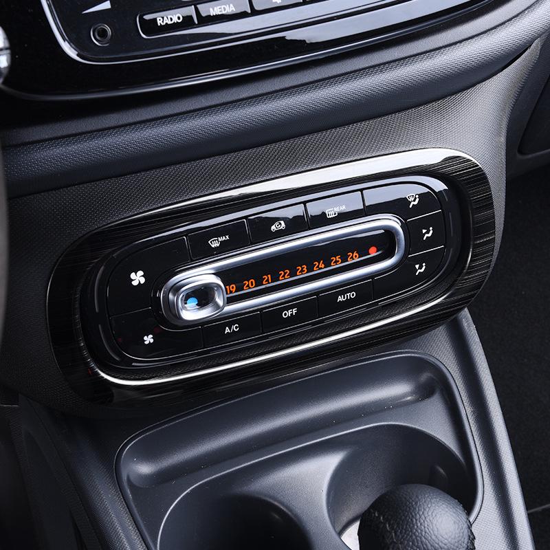 Smart Fortwo Air Conditioning Button Frame - Stainless Steel Brushed Interior Trim