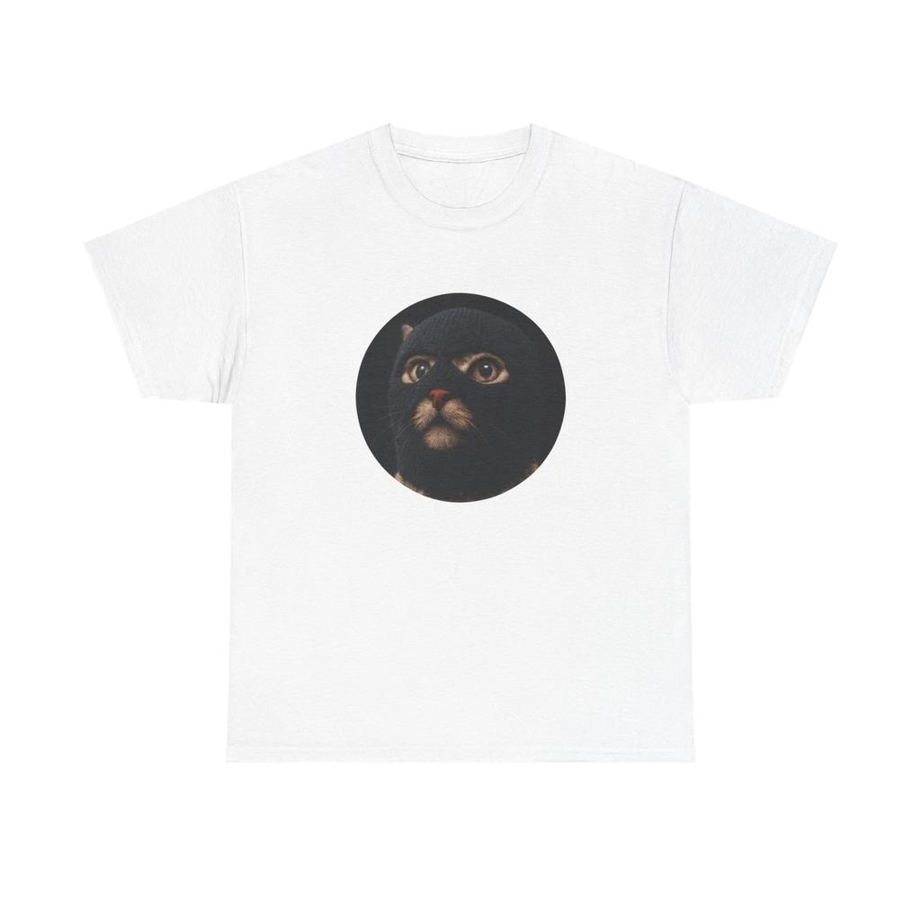 Unisex Adult T Shirt Ski Mask Animal Art Cat