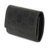 Used Guccissima 6-ring keychain (138093 7949) with double G embossing (9539) in black. Unisex. from Japan AUTHENTIC