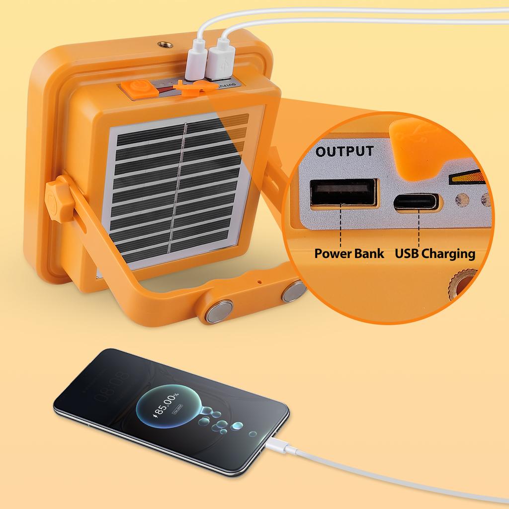 1 szt./2 szt. 120 W przenośny reflektor LED Super jasne światło robocze LED USB ładowane na energię słoneczną do zewnętrznej lampy kempingowej Latarka LED